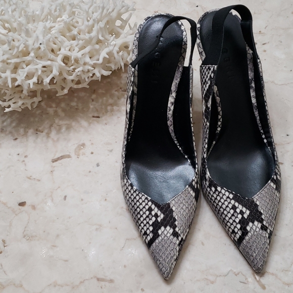 M.Gemi The Ribobolo 90mm b&w printed leather 9.5